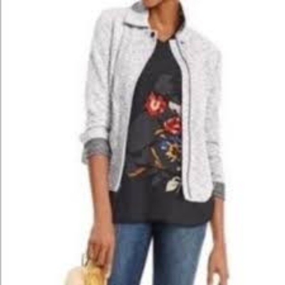 CAbi Jackets & Blazers - CAbi #5102 Marled Gray Neo Knit Moto Jacket XS EUC